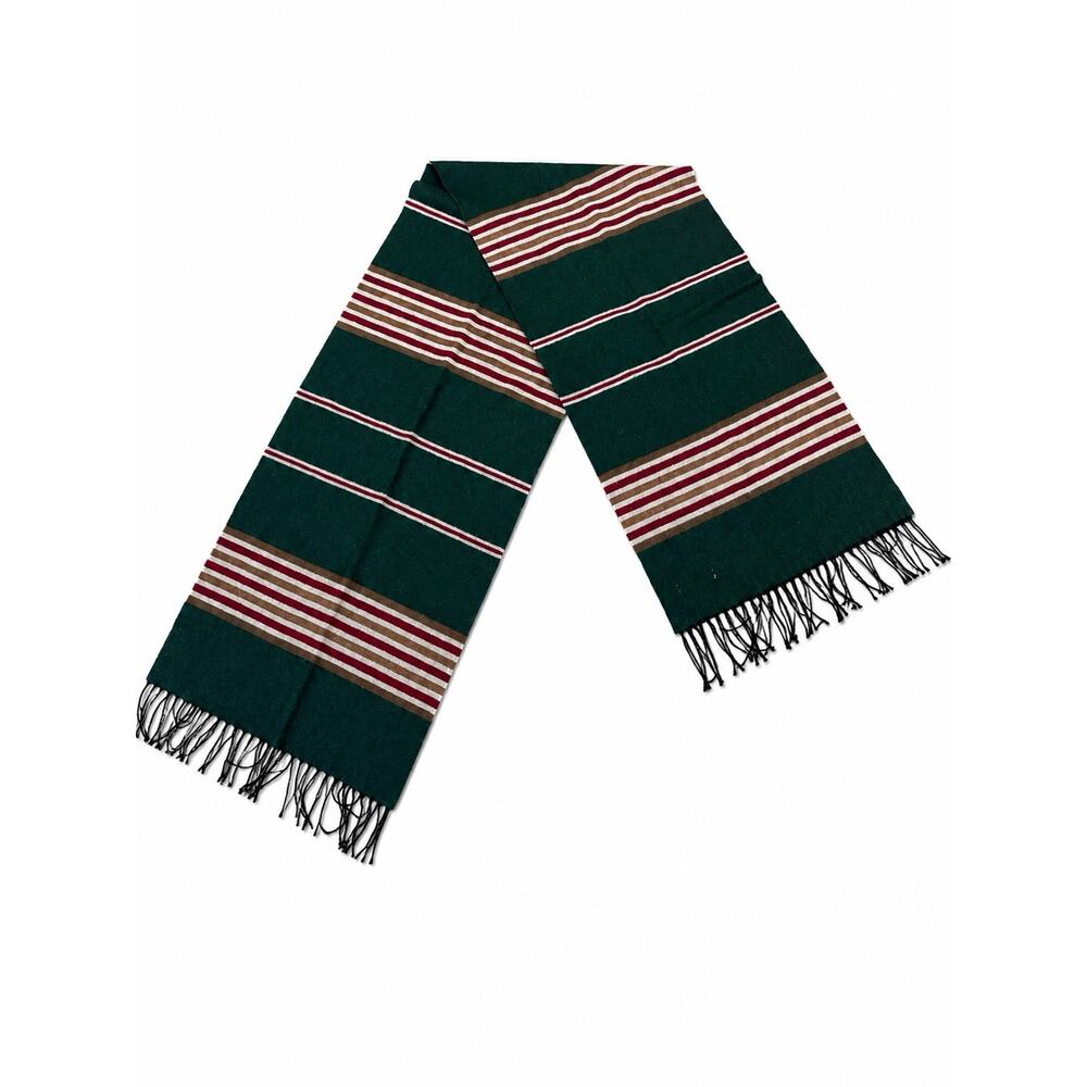 Vintage Armani Exchange 100% Wool Made In Italy Green Scarf